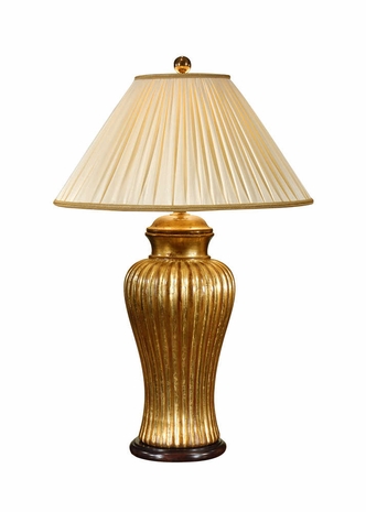 8868 Wildwood Lamps Worn Gold Jar Lamp with Hand Finished Faux Ceramic