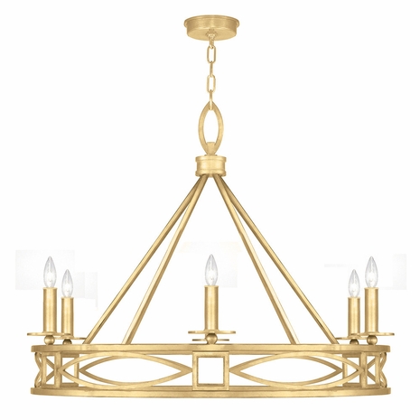 887640-30 Fine Art Lighting Cienfuegos 37.5"W Round Chandelier with Gold Leaf w/No Shades Finish