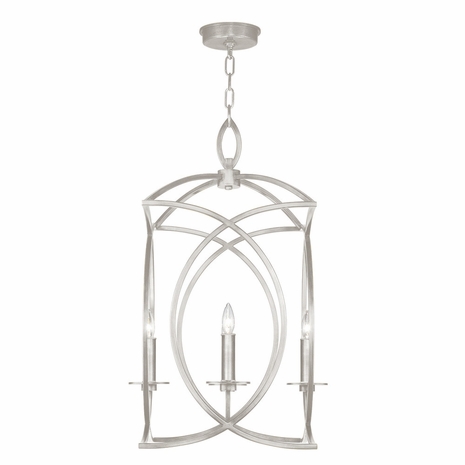 887740-4 Fine Art Lighting Cienfuegos 19.5"W Square Chandelier with Silver Leaf w/No Shades Finish