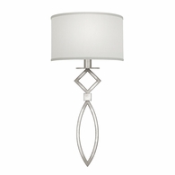 887950-41 Fine Art Lighting Cienfuegos 25"H Sconce with Silver Leaf w/White Fabric Shades Finish