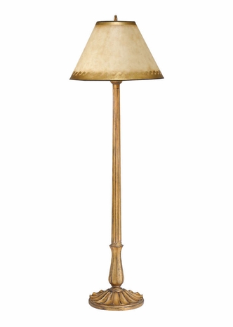 8885 Wildwood Lamps Fluted Column Floor Lamp with Hand Carved Wood Old Tuscany Finish