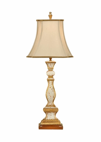 8888 Wildwood Lamps Old Worn Column Lamp - Hand Painted/Old White Finish
