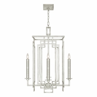 889040-4 Fine Art Lighting Cienfuegos 22"W Square Chandelier with Silver Leaf w/No Shades Finish