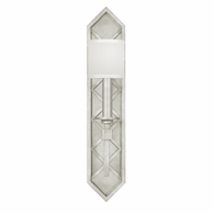 889550-41 Fine Art Lighting Cienfuegos 25"H Sconce with Silver Leaf w/White Fabric Shades Finish