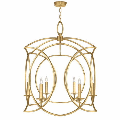 889840-30 Fine Art Lighting Cienfuegos 28.5"W Round Chandelier with Gold Leaf w/No Shades Finish