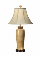 8910 Wildwood 29in. Porcelain Carmel Lamp with Silk Shade and Hand Painted/Espresso Finish