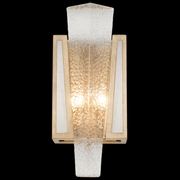 891150-21 Fine Art Lighting Crownstone 15"H Sconce with Gold w/Textured Linen Inserts Finish