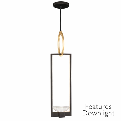 892840-31ST Fine Art Lighting Delphi 7"W Round Drop Light with Black/Gold Finish