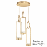 892940-21ST Fine Art Lighting Delphi 18.75"W Round Pendant with Gold Finish