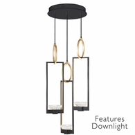 892940-31ST Fine Art Lighting Delphi 18.75"W Round Pendant with Black/Gold Finish