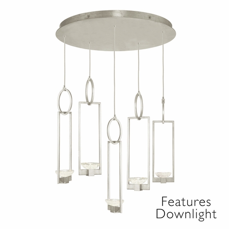 893040-11 Fine Art Lighting Delphi 26.5"W Round Pendant with Silver Finish