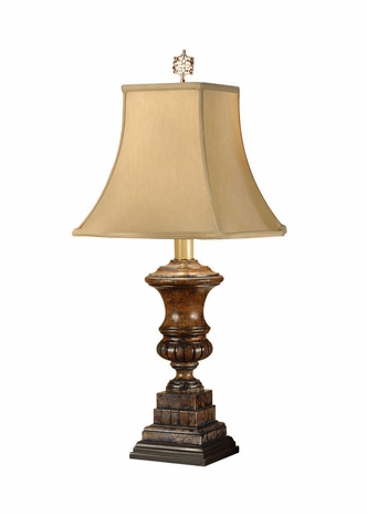 8931 Wildwood Lamps Urn Candlestick Lamp with Old World Finish - Alabaster
