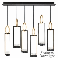 893140-31ST Fine Art Lighting Delphi 48"W Rectangular Pendant with Black/Gold Finish
