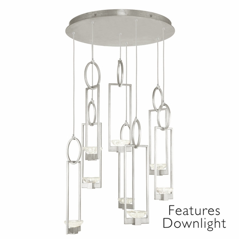 893240-11 Fine Art Lighting Delphi 33.5"W Round Pendant with Silver Finish