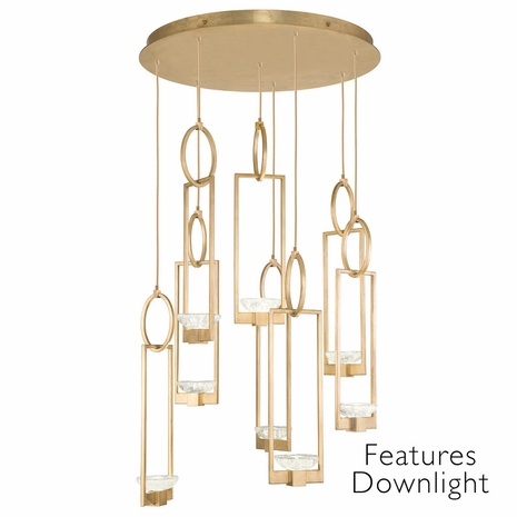 893240-21 Fine Art Lighting Delphi 33.5"W Round Pendant with Gold Finish