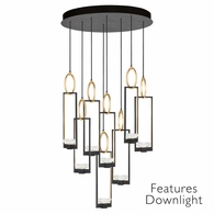 893240-31ST Fine Art Lighting Delphi 33.5"W Round Pendant with Black/Gold Finish