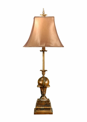 8937 Wildwood Lamps Leaf and Ball Lamp with Old World Faux Stone