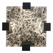 895440-11 Fine Art Lighting Terra 16.75"W Square Flush Mount with Black/Clear Glass Finish