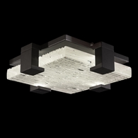 895440-15ST Fine Art Lighting Terra 16.75"W Square Flush Mount with Black/Rake Clear Finish