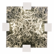 895440-21 Fine Art Lighting Terra 16.75"W Square Flush Mount with Silver/Clear Glass Finish