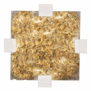 895440-22 Fine Art Lighting Terra 16.75"W Square Flush Mount with Silver/Gold Leaf Glass Finish