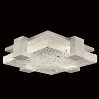 895440-25ST Fine Art Lighting Terra 16.75"W Square Flush Mount with Silver/Rake Clear Finish