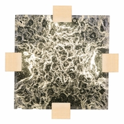 895440-31 Fine Art Lighting Terra 16.75"W Square Flush Mount with Gold/Clear Glass Finish
