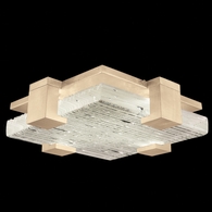 895440-35ST Fine Art Lighting Terra 16.75"W Square Flush Mount with Gold/Rake Clear Finish