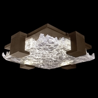 895440-41ST Fine Art Lighting Terra 16.75"W Square Flush Mount with Bronze/Clear Glass Finish