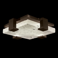 895440-45ST Fine Art Lighting Terra 16.75"W Square Flush Mount with Bronze/Rake Clear Finish