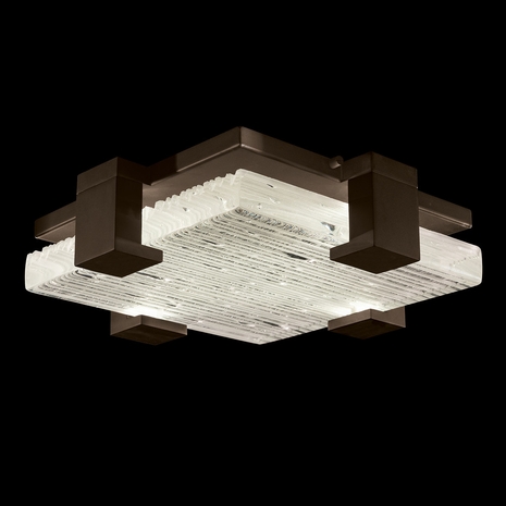 895440-45 Fine Art Lighting Terra 16.75"W Square Flush Mount with Bronze/Rake Clear Finish