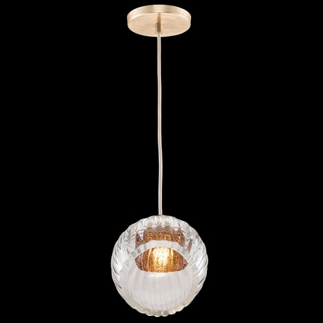 897440-2AB Fine Art Lamps 1 Light Nest 8" Round Drop Light with Gold Finish
