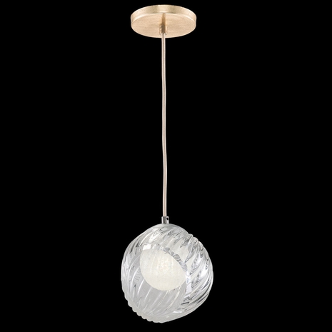897440-2WH Fine Art Lamps 1 Light Nest 8" Round Drop Light with Gold Finish