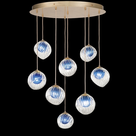 897840-2CO Fine Art Lamps 8 Light Nest 34.5" Round Pendant with Gold Finish