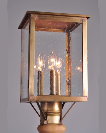8983* Northeast Lantern Ashford (3) Light Candelabra Post Fixture With Multiple Glass & Finish Options