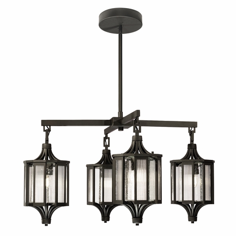 899182 Fine Art Lighting Bristol 31"W Outdoor Pendant with Black Finish