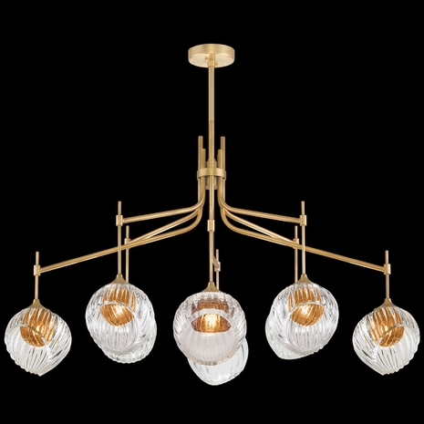 899340-2AB Fine Art Lamps 8 Light Nest 52" Oblong Pendant with Gold Finish
