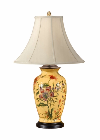 8994 Wildwood Lamps Yellow with Flowers Lamp