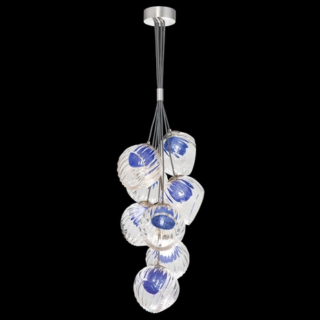 899740-19CO Fine Art Lamps 8 Light Nest 16" Round Pendant with Silver Finish