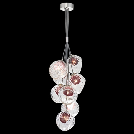 899740-1AM Fine Art Lamps 8 Light Nest 16" Round Pendant with Silver Finish