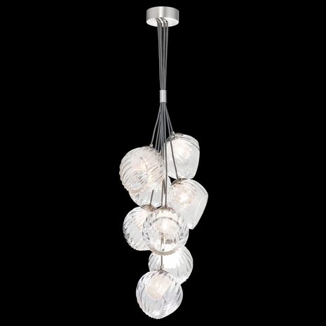 899740-1CL Fine Art Lamps 8 Light Nest 16" Round Pendant with Silver Finish