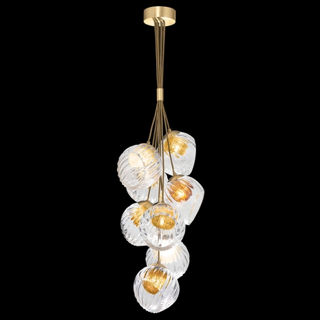 899740-210AB Fine Art Lamps 8 Light Nest 16" Round Pendant with Gold Finish