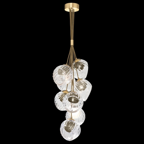 899740-29SQ Fine Art Lamps 8 Light Nest 16" Round Pendant with Gold Finish