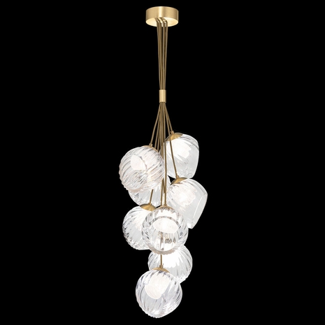 899740-2WH Fine Art Lamps 8 Light Nest 16" Round Pendant with Gold Finish
