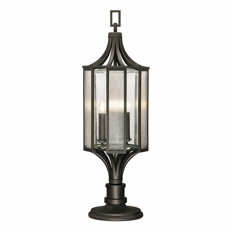 900080 Fine Art Lighting Bristol 37.5"H Outdoor Adjustable Pier/Post Mount with Black Finish