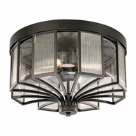 900082 Fine Art Lighting Bristol 21.5"W Outdoor Flush Mount with Black Finish
