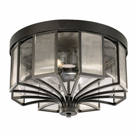 900082 Fine Art Lighting Bristol 21.5"W Outdoor Flush Mount with Black Finish