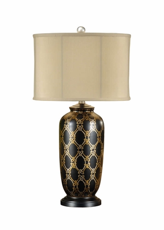 9017 Wildwood Lamps Loose Knots Lamp with Hand Painted Porcelain