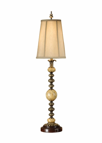 9033 Wildwood Lamps Tall with Ball Lamp with Hand Finished Brass and Faux Bone