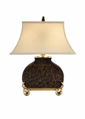 9083 Wildwood Lamps Old Leather Tea Box Lamp with Antique Leather Finish with Iron